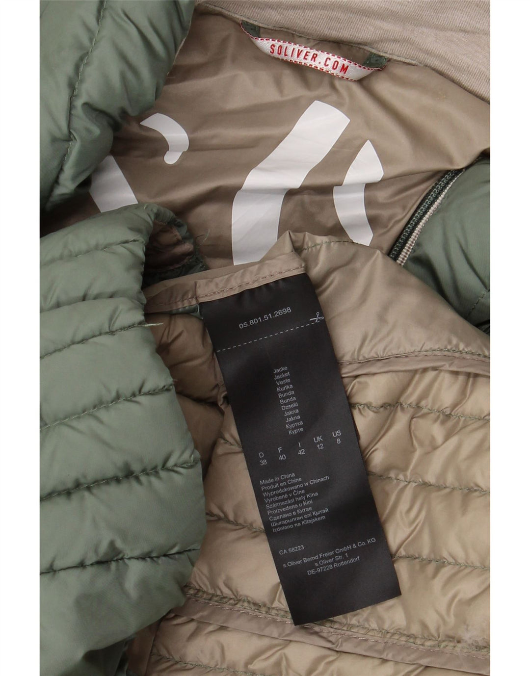 S.Oliver Damen Wattierte Jacke UK 12 Mittelgrünes Polyester