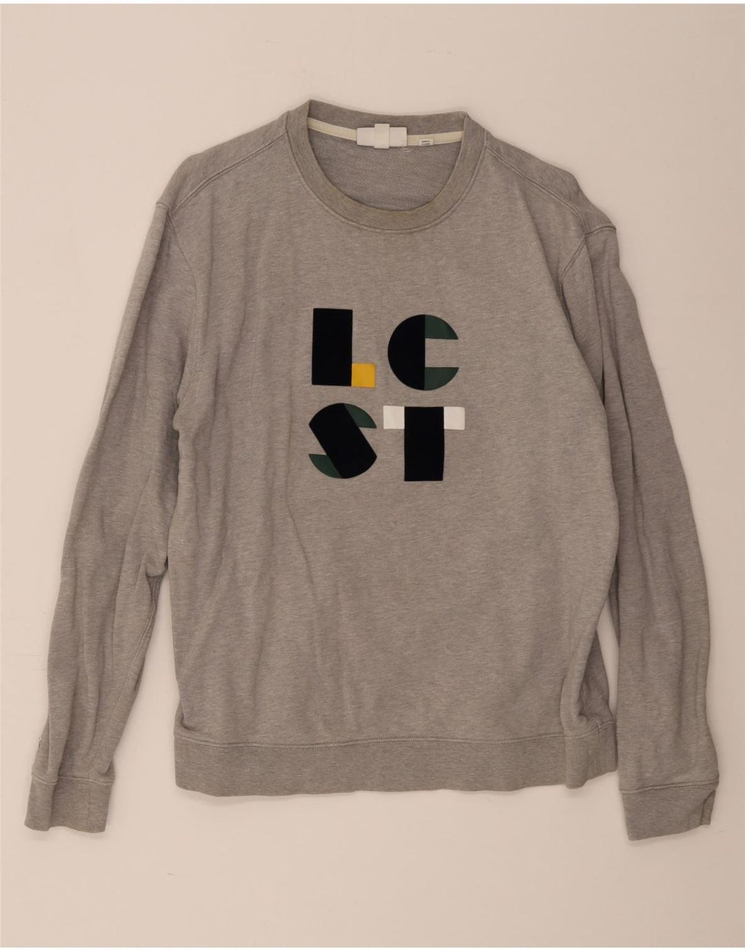 Lacoste Herren-Sweatshirt mit Grafik, Größe 5, große graue Baumwolle