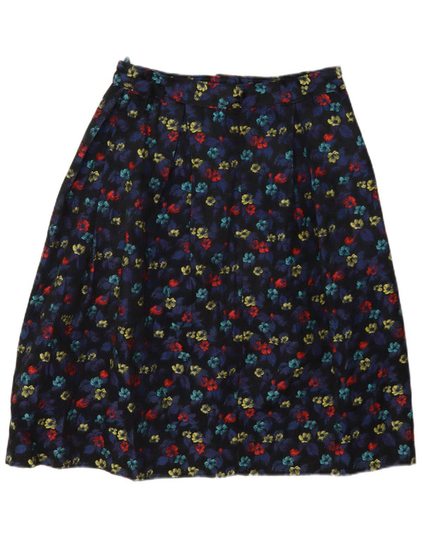 Vintage Damen A-Linienrock W28 Medium Mehrfarbig geblümt