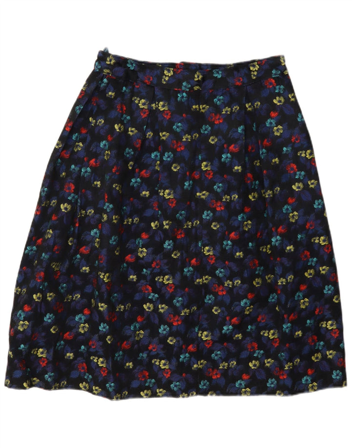 Vintage Damen A-Linienrock W28 Medium Mehrfarbig geblümt