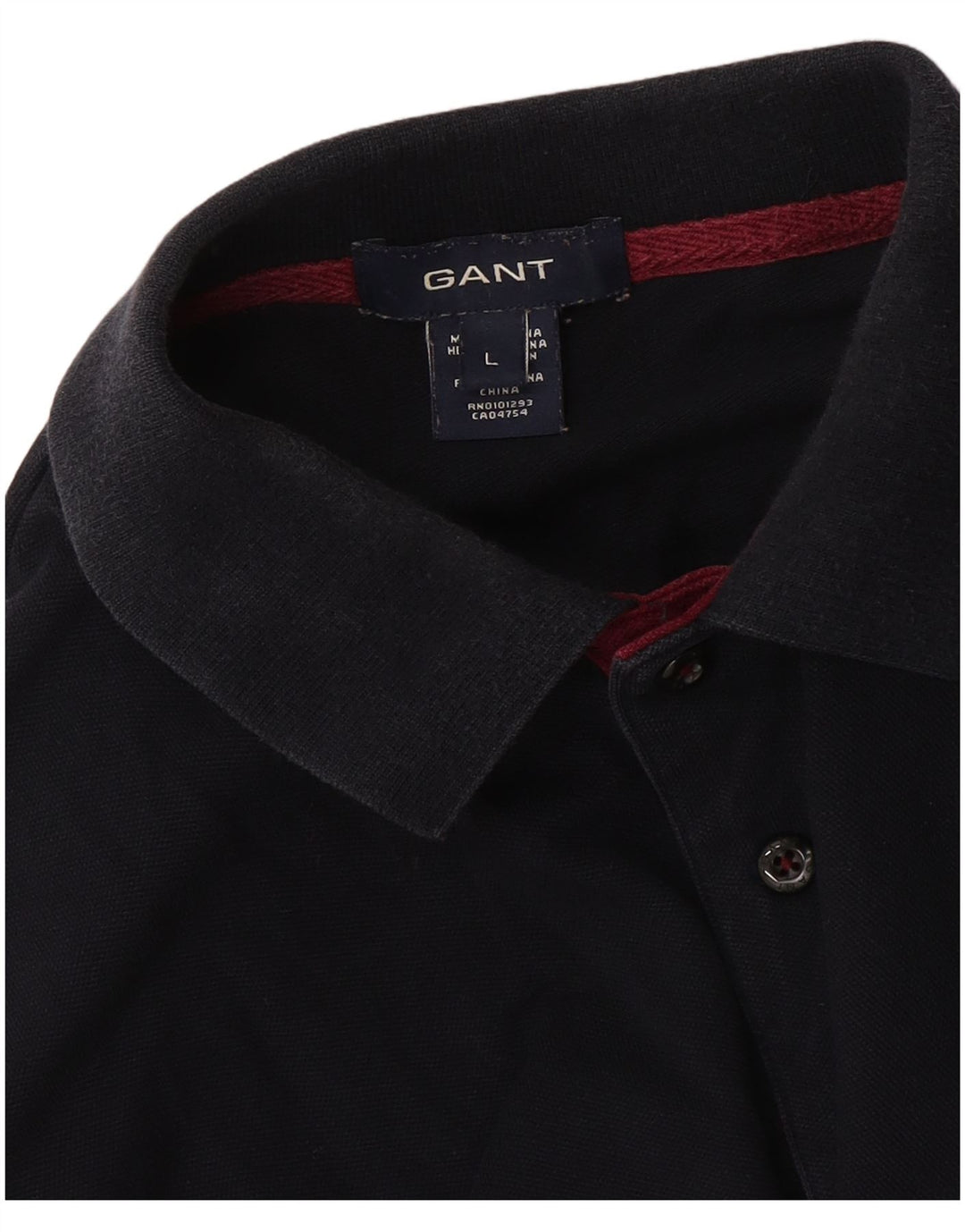 GANT Herren-Langarm-Poloshirt, groß, marineblau, Baumwolle