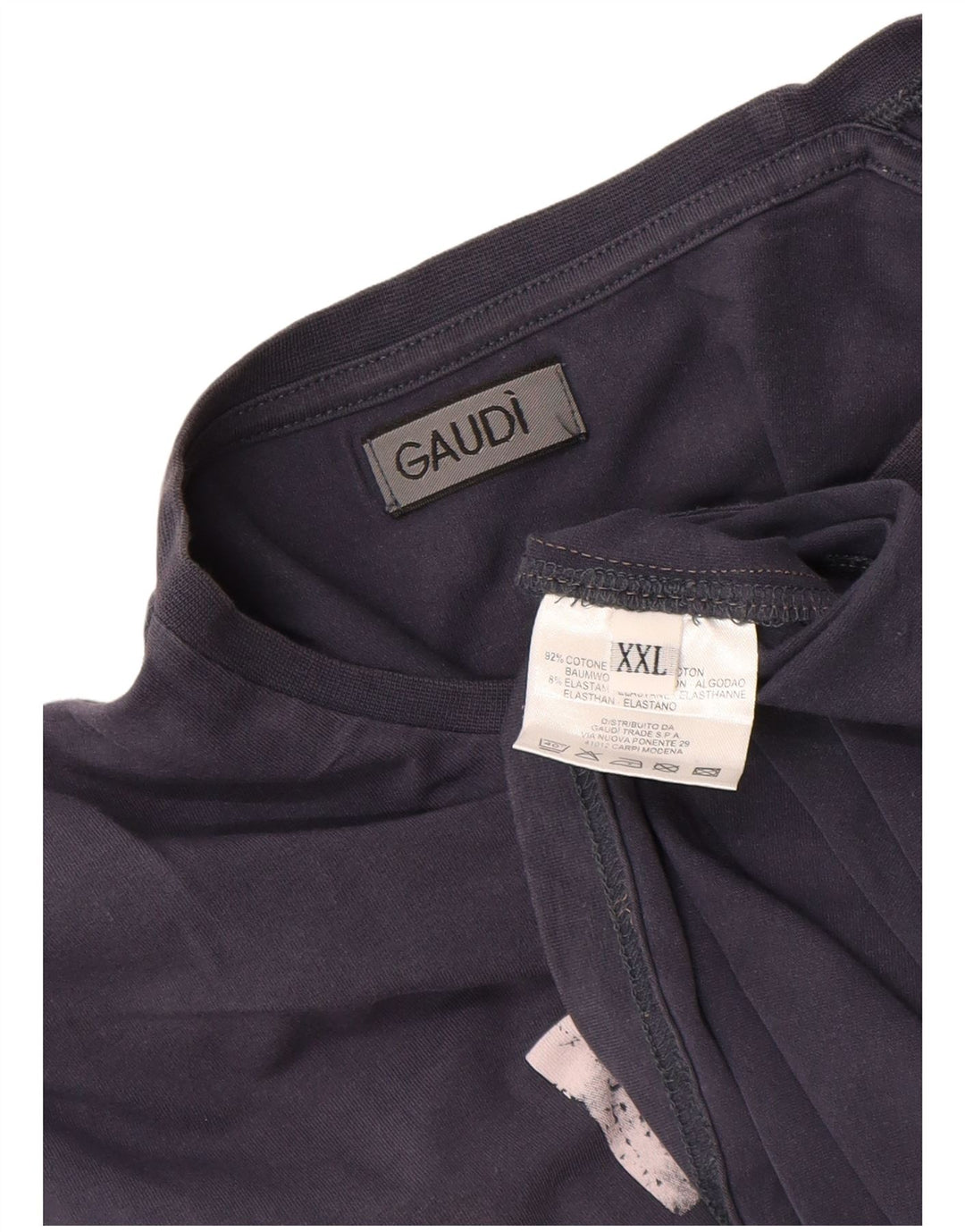 Gaudi Herren-Grafik-Oberteil, langärmelig, 2XL, Marineblau, Baumwolle