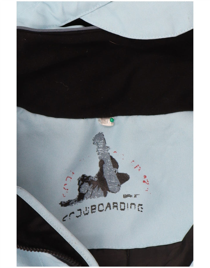 Brugi Herren-Skijacke mit Kapuze, IT 50, groß, blaues Farbblock-Polyester