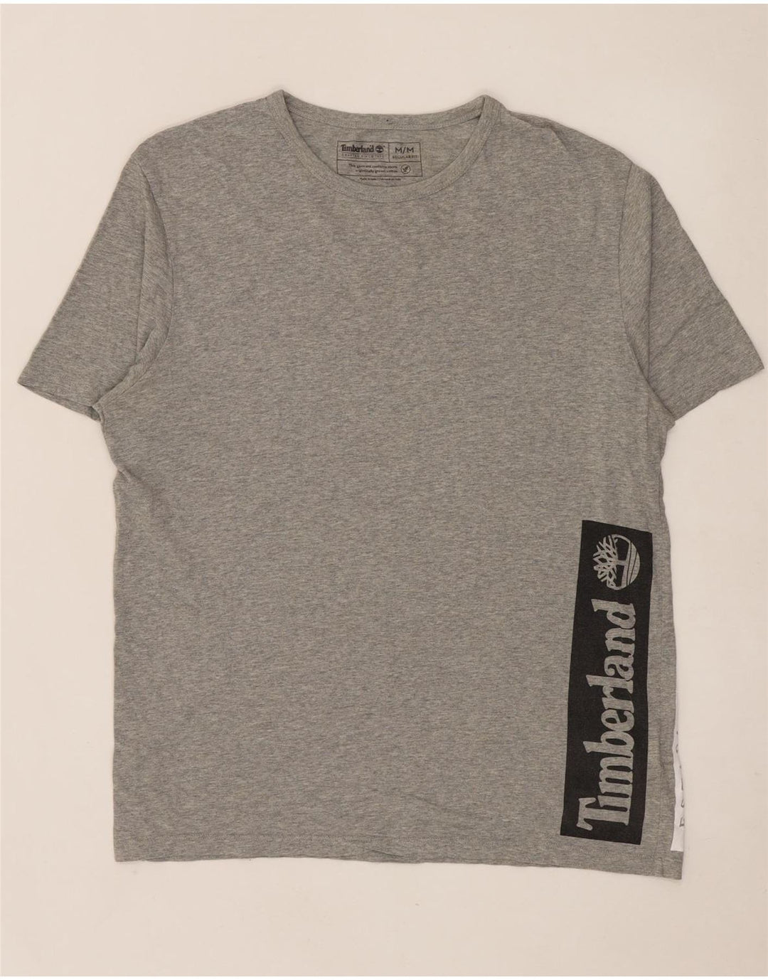 TIMBERLAND Herren-T-Shirt mit normaler Passform, mittelgrau gesprenkelte Baumwolle