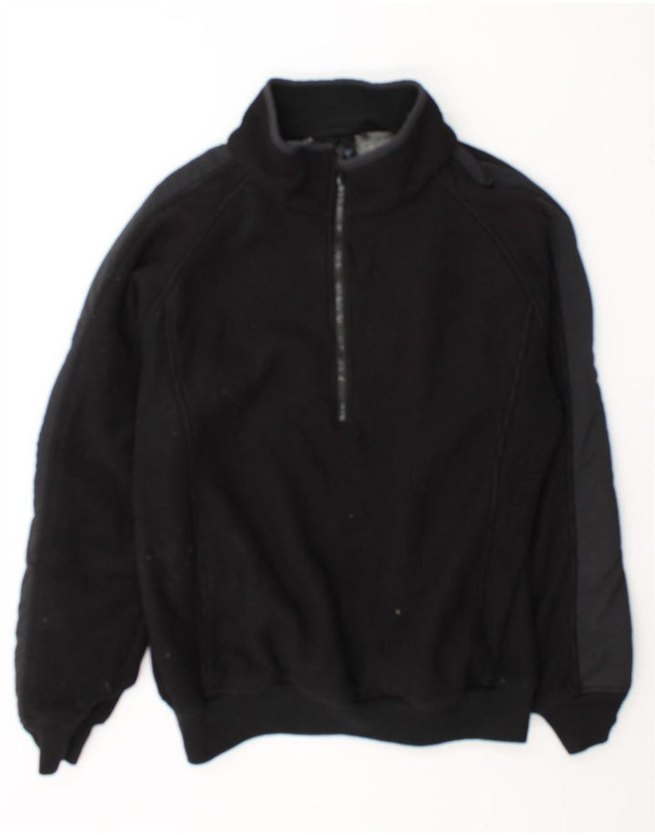 Dickies Herren-Fleecepullover mit Reißverschluss am Hals, XL, schwarzes Polyester
