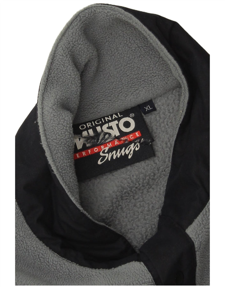 Musto Herren-Fleecepullover mit Knopfkragen, XL, grau, Polyester