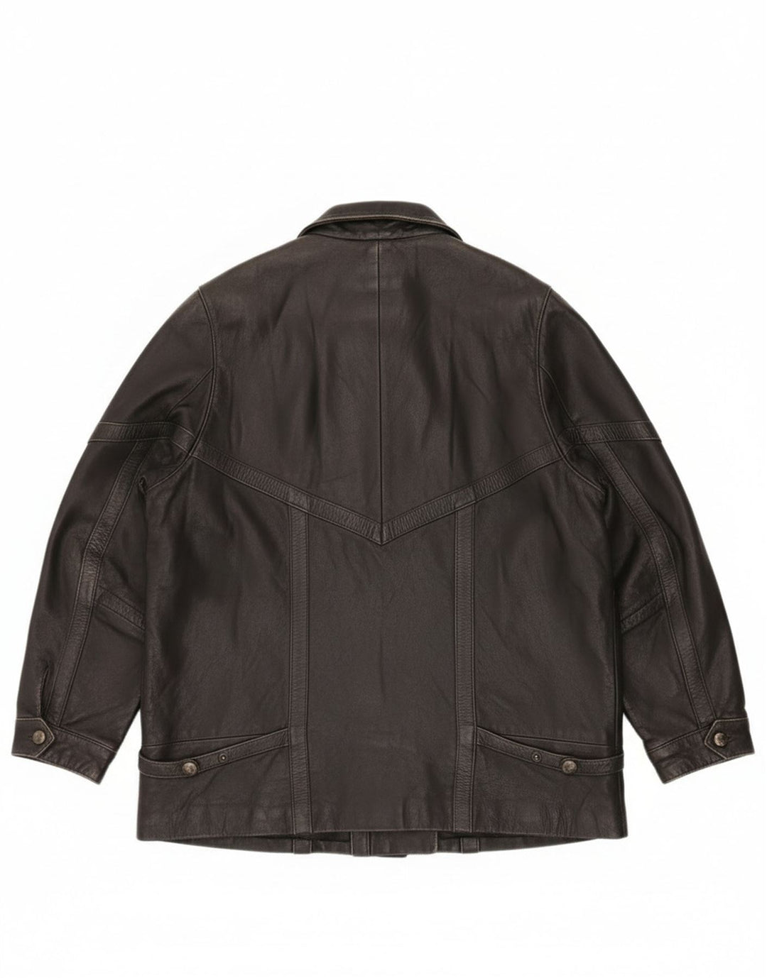 Vintage Damen Übergroße Lederjacke EU 46 XL Schwarzes Leder