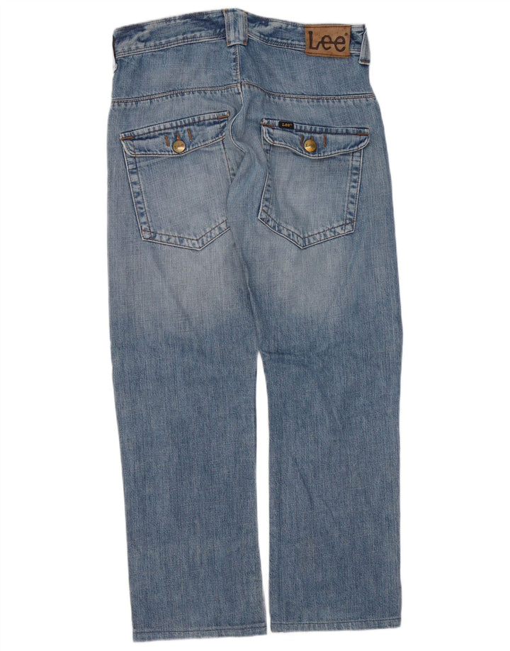 Lee Herren Dillon Patch Straight Jeans W30 L29 Blaue Baumwolle