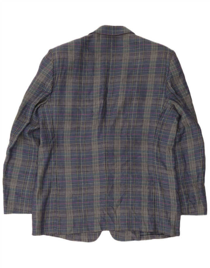 Principles Herren-Blazer mit 2 Knöpfen, Gr. 40, groß, marineblau, kariert, Leinen