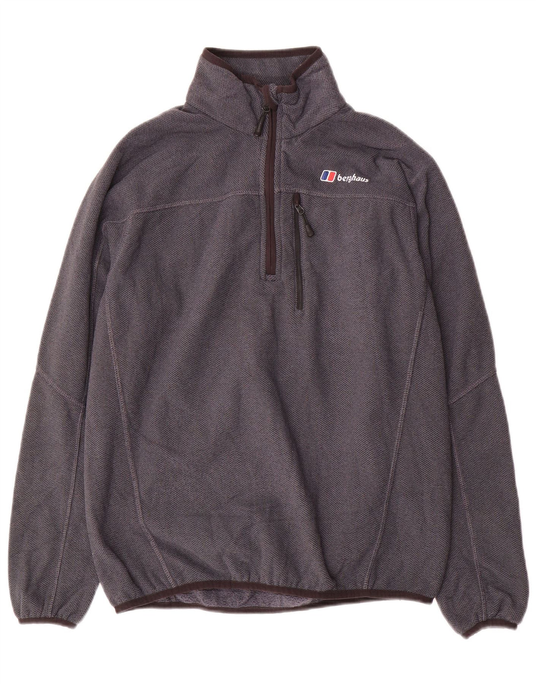 BERGHAUS Herren-Sweatshirt mit Reißverschluss am Hals, klein, grau, Polyester