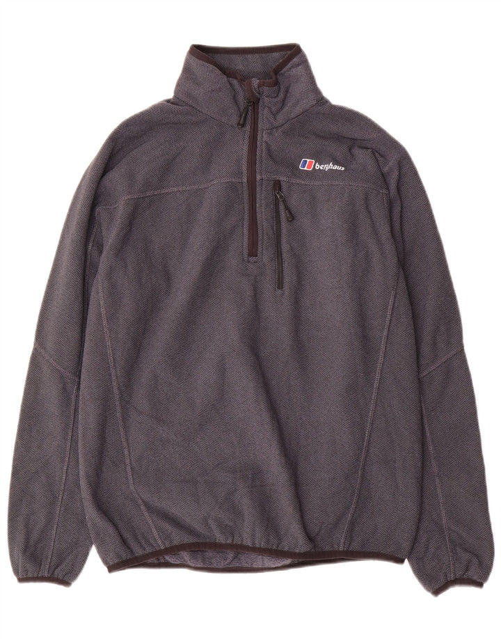 BERGHAUS Herren-Sweatshirt mit Reißverschluss am Hals, klein, grau, Polyester