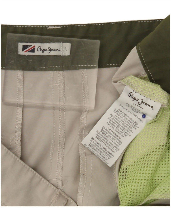 PEPE JEANS Damen Chino-Shorts, Größe L, W34, Beige, Polyester