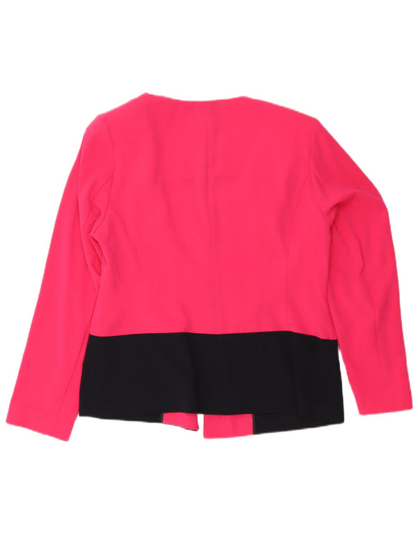 Marks & Spencer Womens Open Blazer Jacke UK 16 Large Pink Colourblock