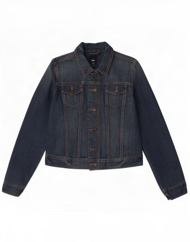 Gap Damen Crop Jeansjacke UK 14 Mittelblaue Baumwolle
