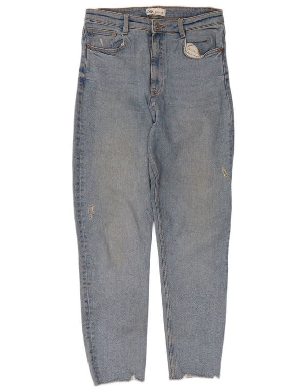 Zara Damen Distressed Skinny Jeans EU 40 Medium W30 L27 Blaue Baumwolle