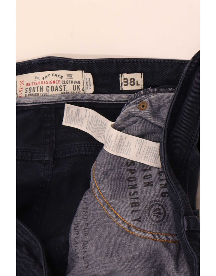 Fat Face Herren Slim Jeans W38 L32 Marineblau Baumwolle