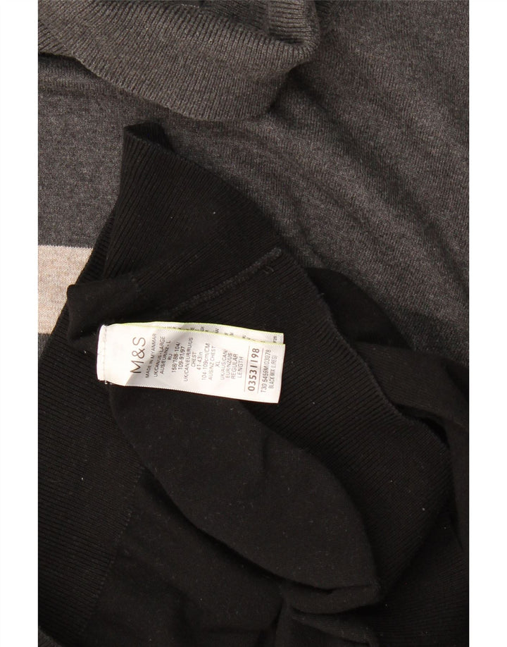 Marks & Spencer Rollkragenpullover für Herren, groß, Schwarz, Farbblock