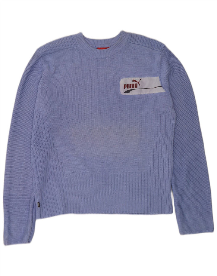 Puma Herren-Pullover mit Rundhalsausschnitt, groß, blaues Acryl