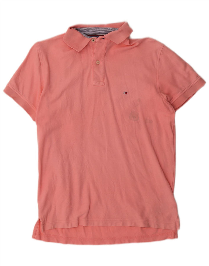 TOMMY HILFIGER Mens Regular Fit Polo Shirt Small Pink Cotton