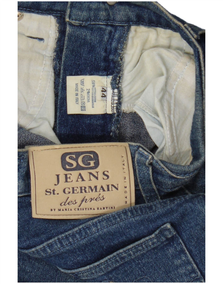 St. Germain Damen Tapered Jeans IT 44 Medium W27 L29 Blaue Baumwolle