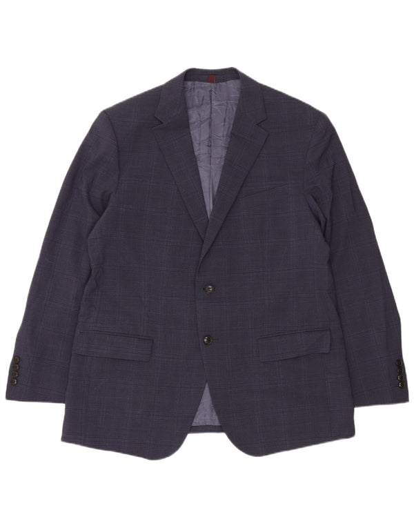 Marks & Spencer Herren-Blazer mit 2 Knöpfen, UK 42, XL, Marineblau kariert