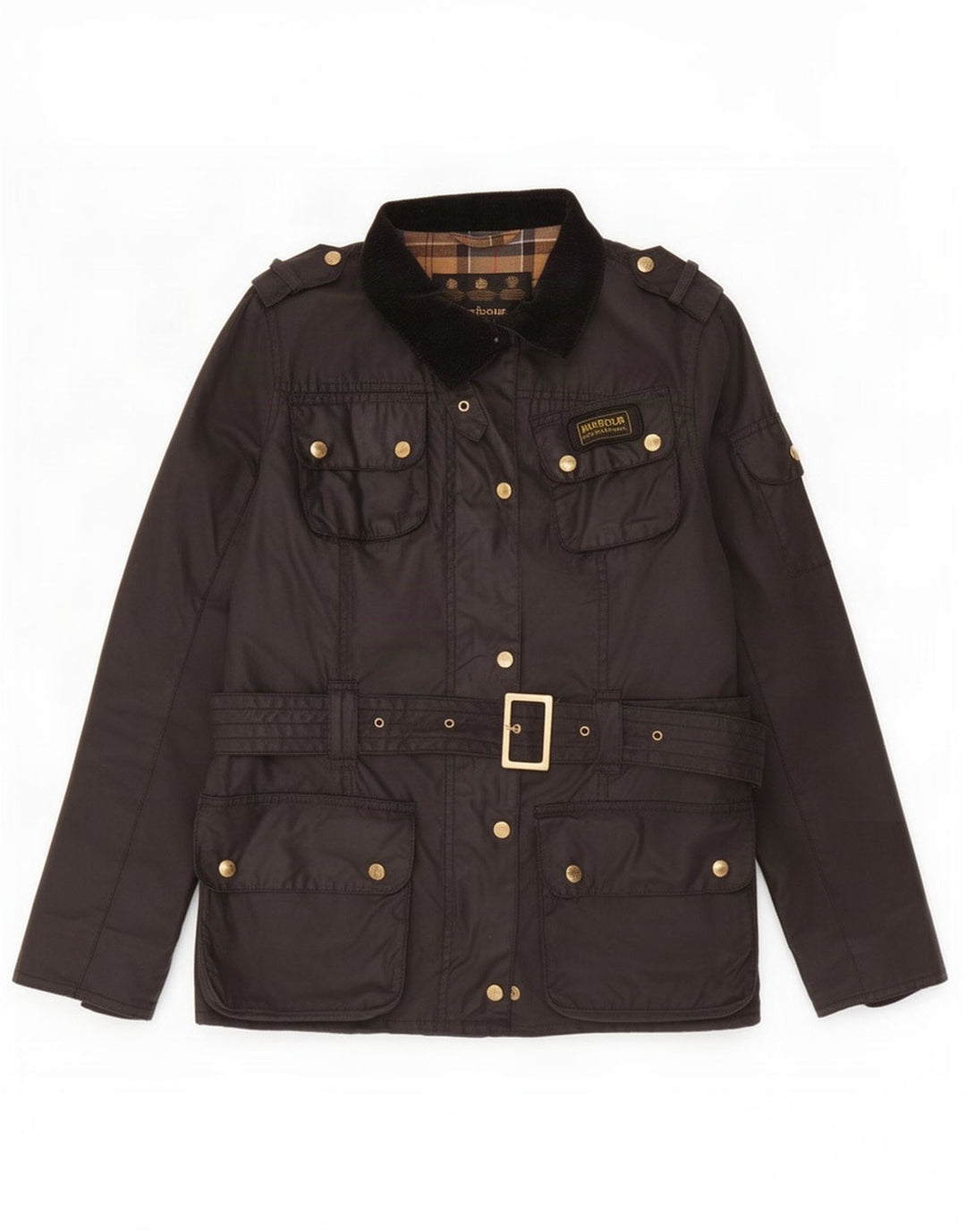 Barbour Damenjacke aus gewachster Baumwolle, UK 14, Größe L, Schwarz