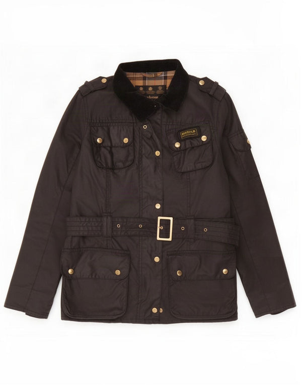Barbour Damenjacke aus gewachster Baumwolle, UK 14, Größe L, Schwarz