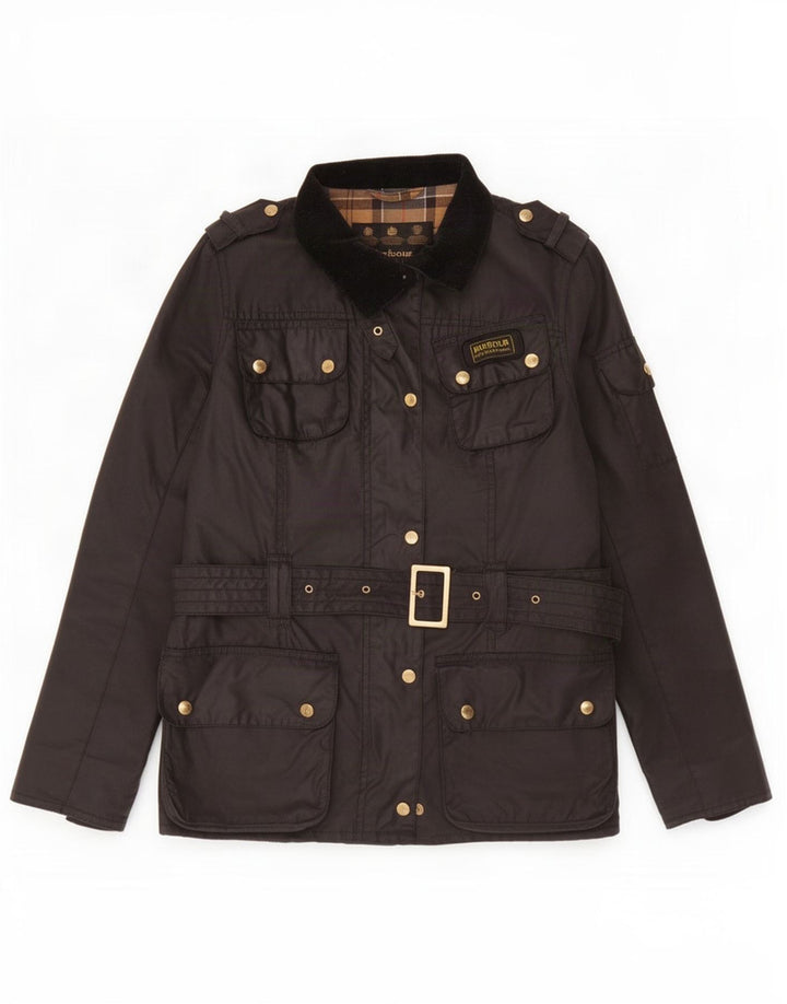Barbour Damenjacke aus gewachster Baumwolle, UK 14, Größe L, Schwarz
