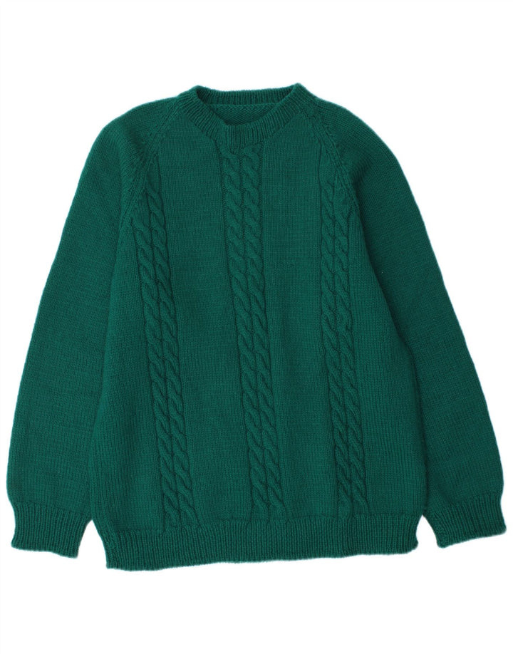 Vintage Herren Pullover mit Rundhalsausschnitt Mittelgrün