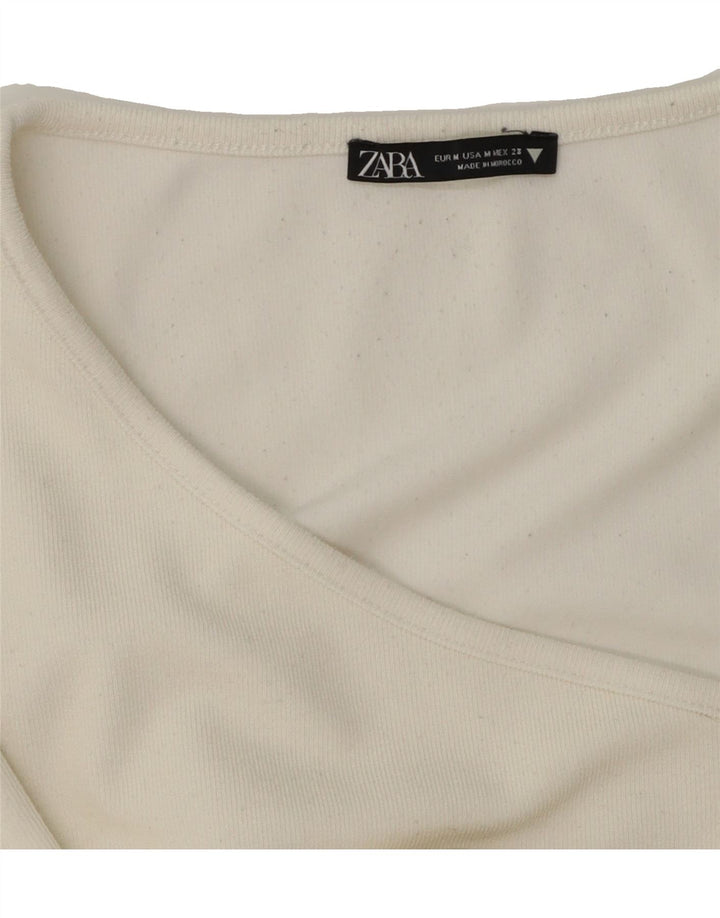 ZARA Womens Top Long Sleeve UK 12 Medium White Vintage Zara and Second-Hand Zara from Messina Hembry 