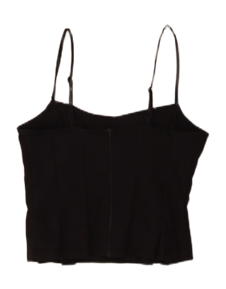 Peachy Den Damen Crop Cami Top UK 12 Mittelschwarze Baumwolle