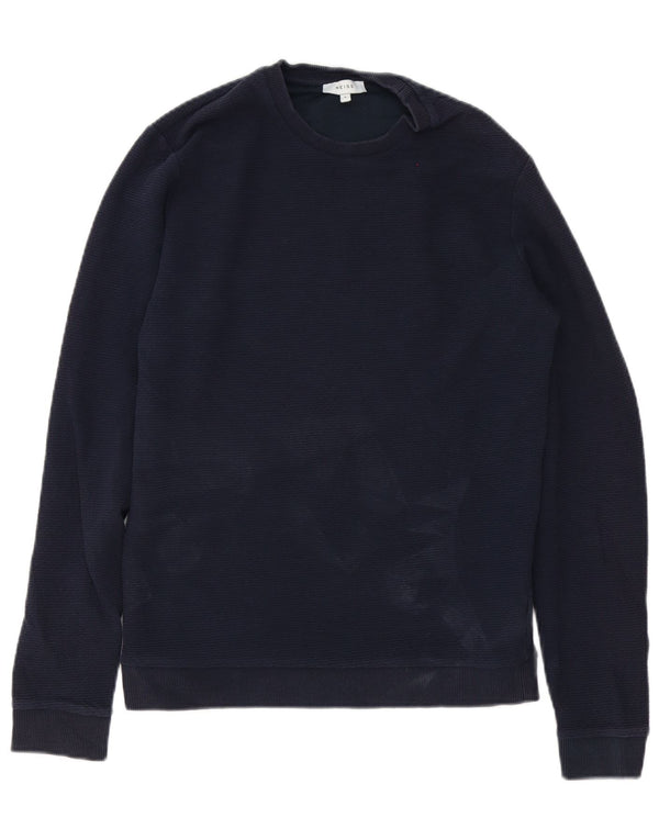 Reiss Mens Sweatshirt Jumper Small Navy Blue Cotton