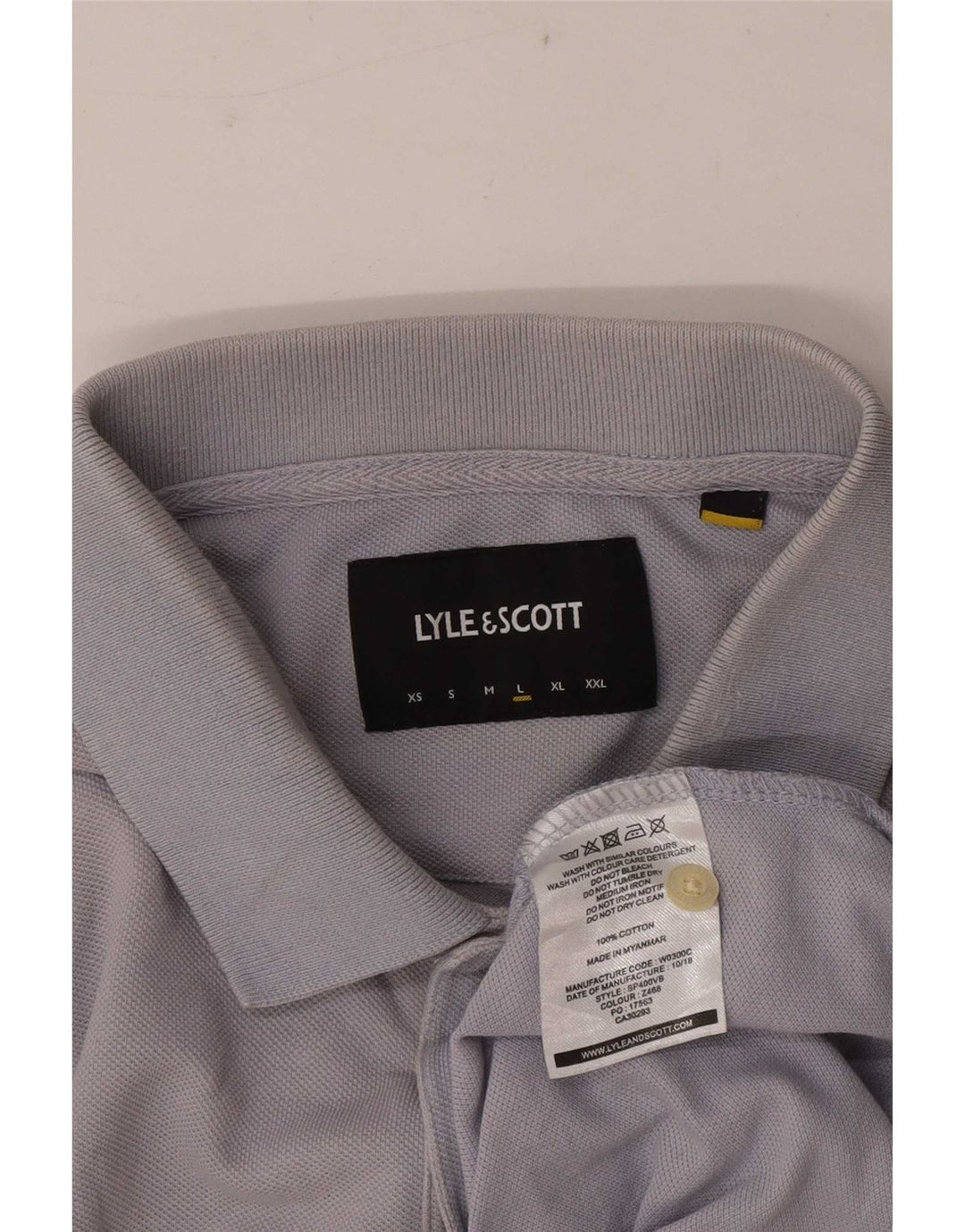 Lyle & Scott Herren Kurzarm-Poloshirt, Größe L, Grau, Baumwolle