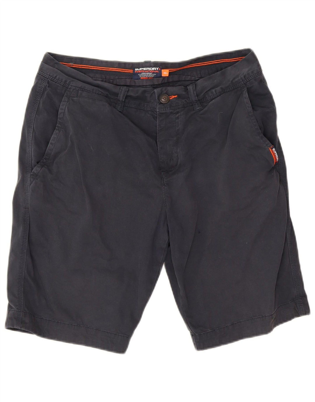 Superdry Herren-Chinoshorts W32, mittelmarineblaue Baumwolle