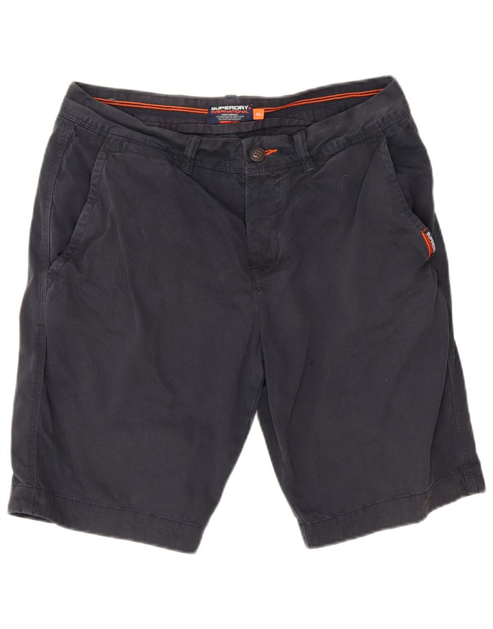 Superdry Herren-Chinoshorts W32, mittelmarineblaue Baumwolle