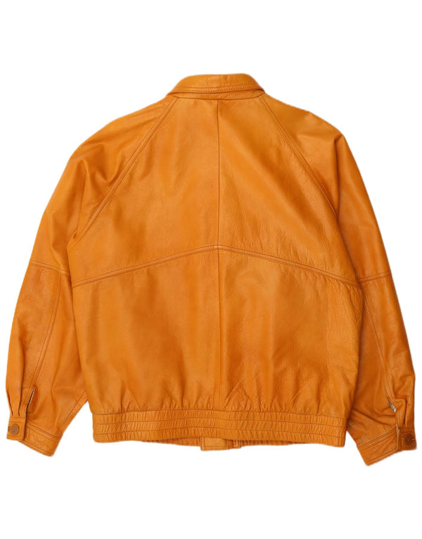 Vintage Herren Lederjacke IT 54 2XL Braunes Leder