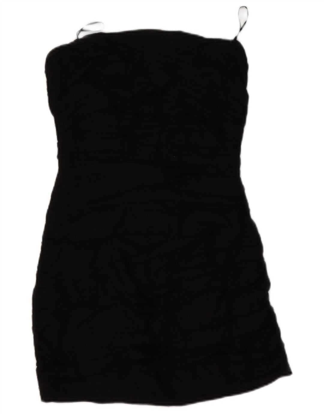 Zara Damen Mini-trägerloses Kleid, Größe S, Schwarz, Leinen