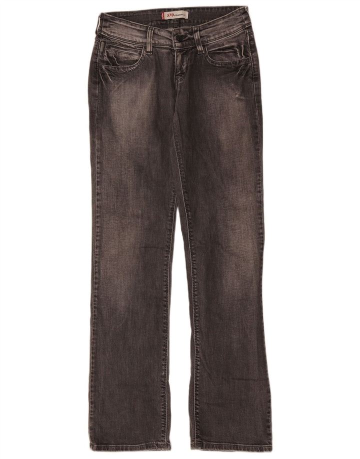 Levi's Damen 570 Straight Jeans W28 L31 Graue Baumwolle