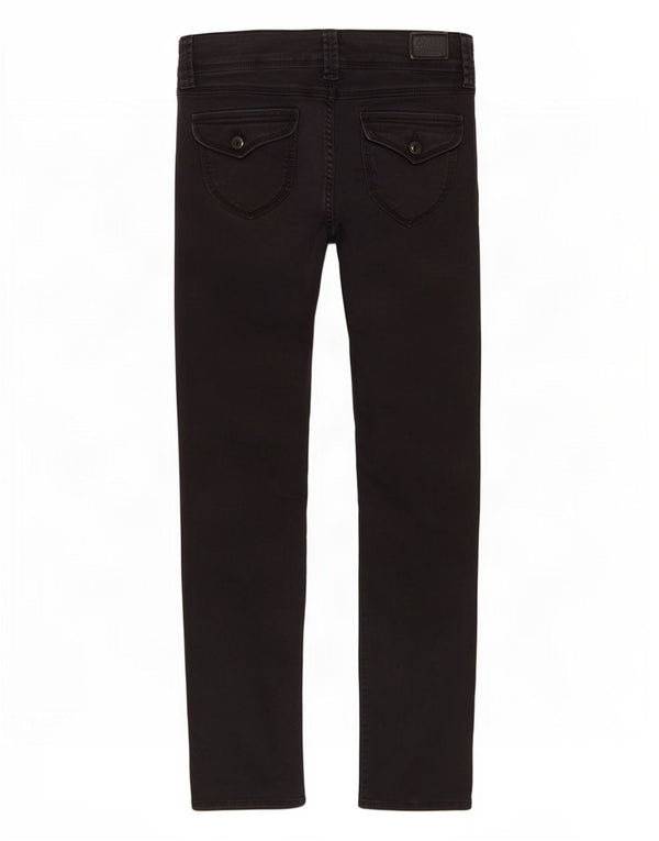Guess Gerade Damen-Freizeithose W28 L33 Schwarze Baumwolle