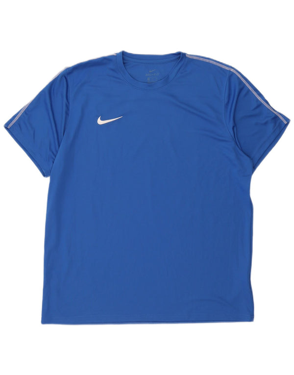 Nike Mens Dri Fit T-Shirt Top 2XL Blue Polyester