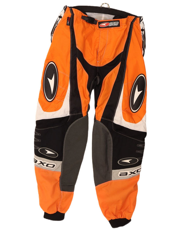 AXO Herren-Moto-Racer-Hose mit Grafik, EU 54, 2XL, W38, L30, Orange, Farbblock