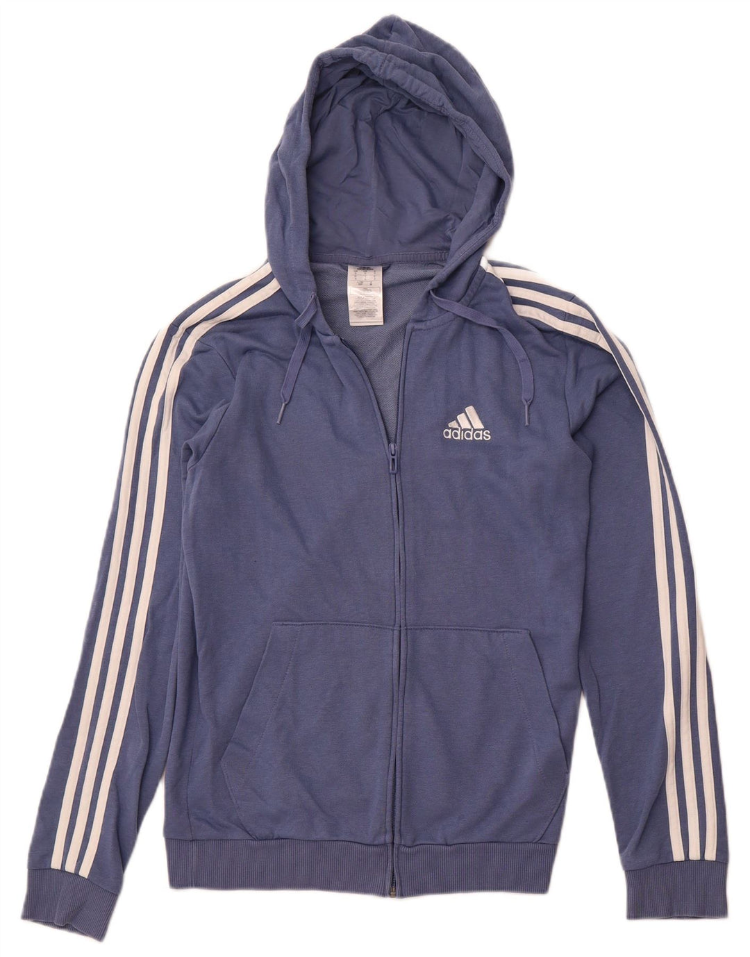 ADIDAS Herren-Kapuzenpullover mit Reißverschluss, klein, aus blauer Baumwolle