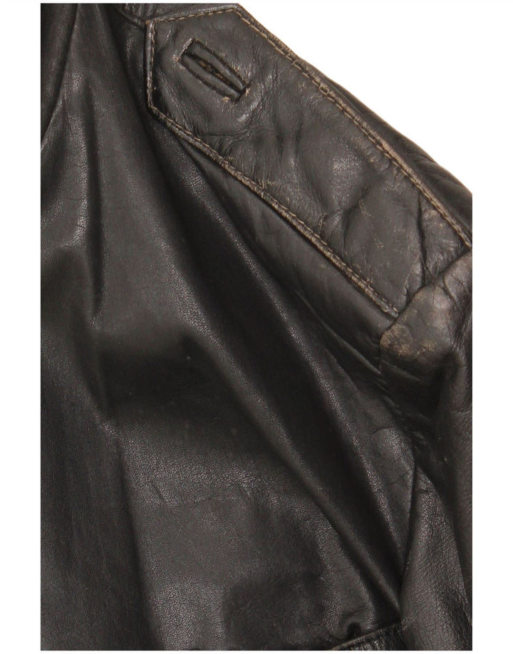 Vintage Herren Lederjacke UK 42 XL Schwarzes Leder