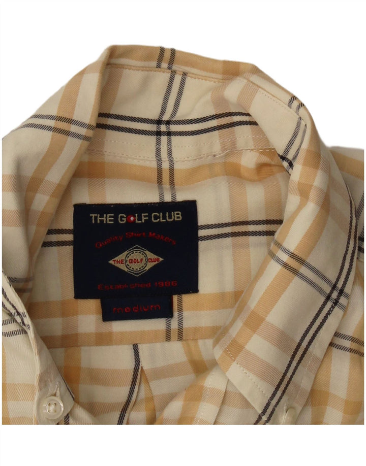 VINTAGE Herrenhemd Mittelgelb karierte Baumwolle