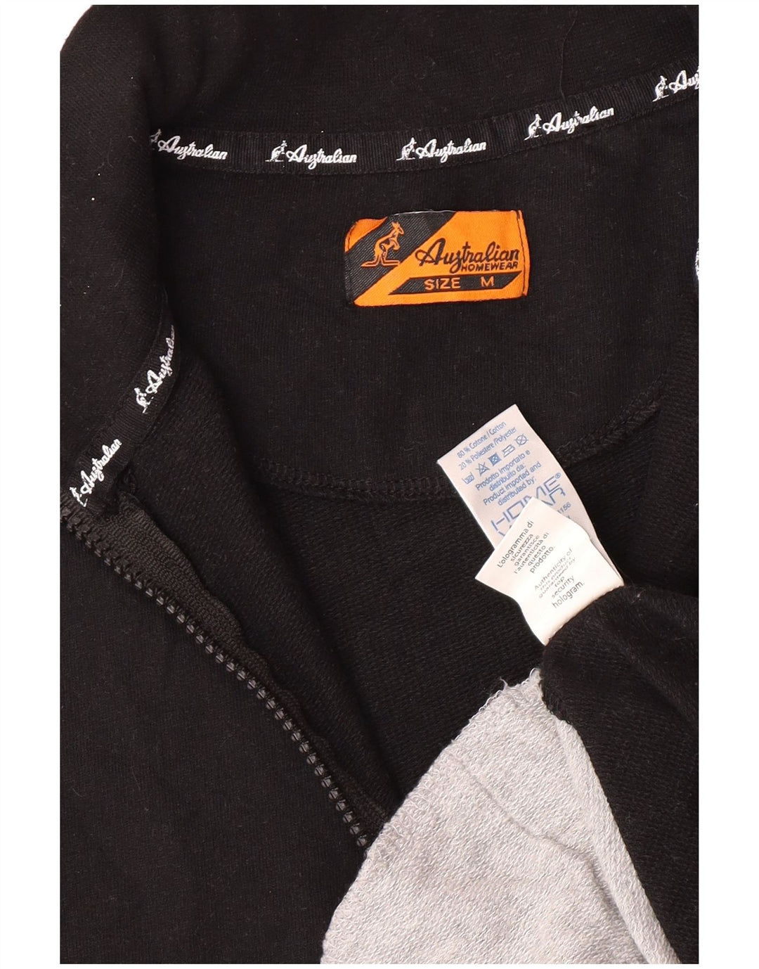 AUSTRALIAN L'ALPINA Damen-Trainingsanzug-Oberteiljacke UK 14 Medium Schwarz