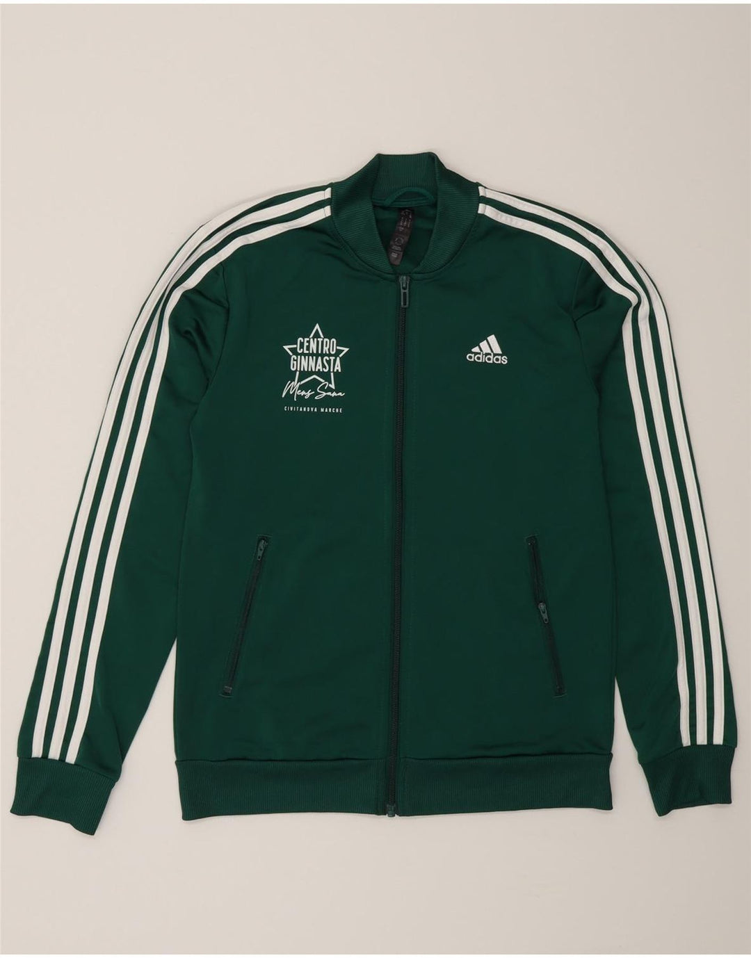 Adidas Damen Graphic Trainingsanzug Top Jacke UK 8/10 Small Grün Polyester