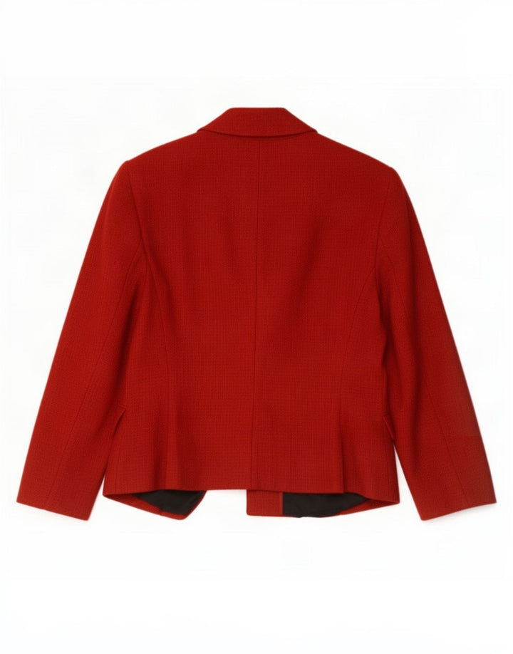 Marks & Spencer Damen-Blazerjacke mit 3 Knöpfen und 3/4-Ärmeln, UK 12, Mittelrot