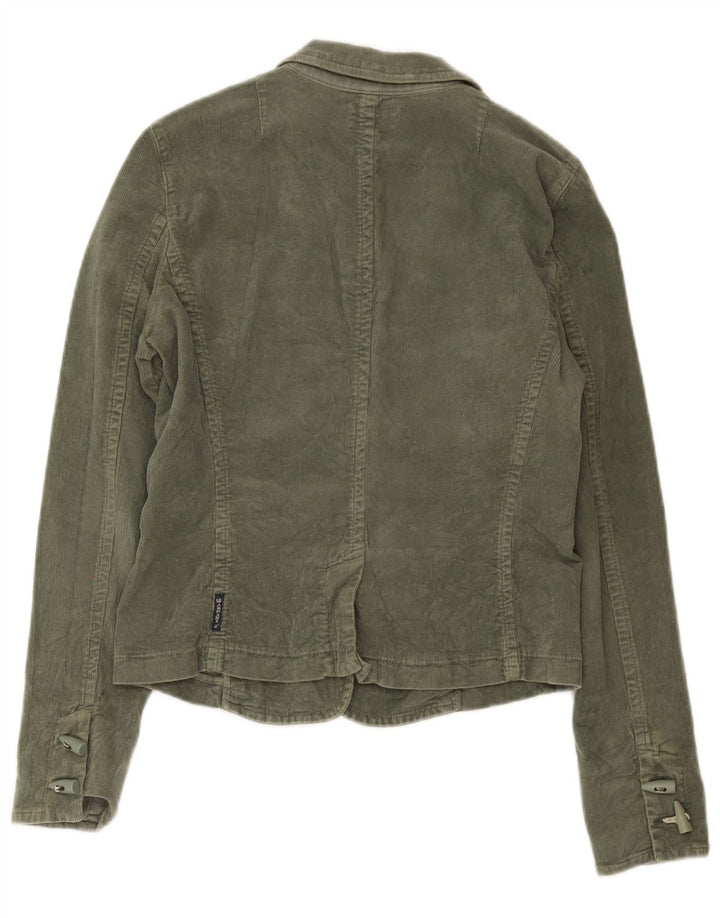 Armani Jeans Damen 3-Knopf-Cord-Blazerjacke UK 16 Large Khaki