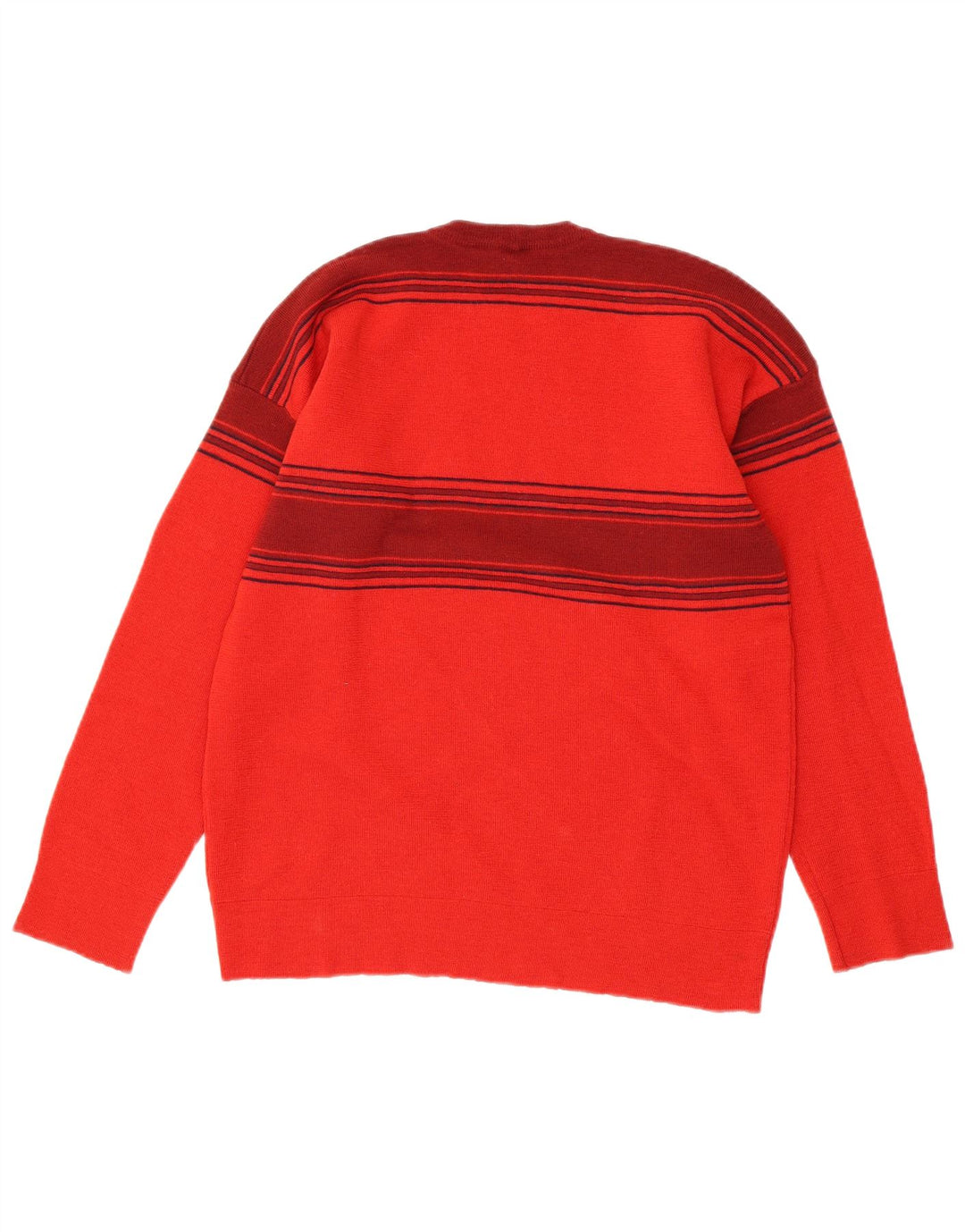 SILVY Damen Pullover mit Rundhalsausschnitt IT 54 3XL Rot gestreifte Schurwolle