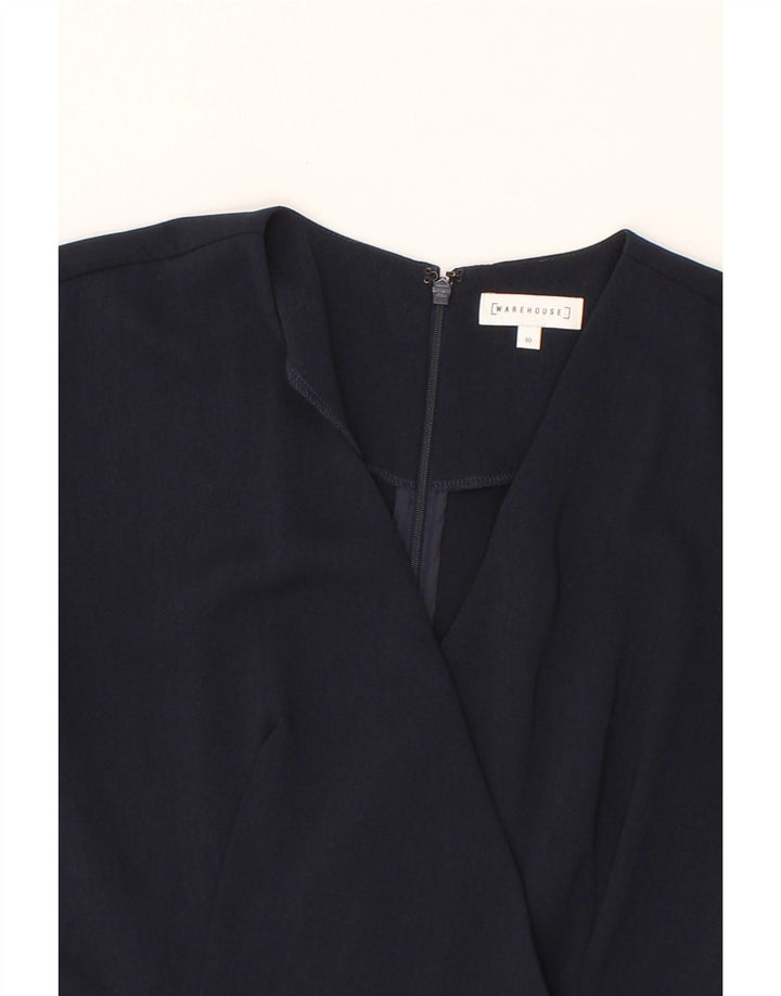 WAREHOUSE Womens Sleeveless Jumpsuit UK 10 Small Navy Blue Polyester Vintage Warehouse and Second-Hand Warehouse from Messina Hembry 
